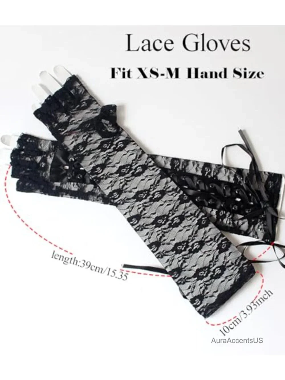 Fingerless Lace Gloves Elbow Length Arm Warmers Punk Goth Cosplay Accessories